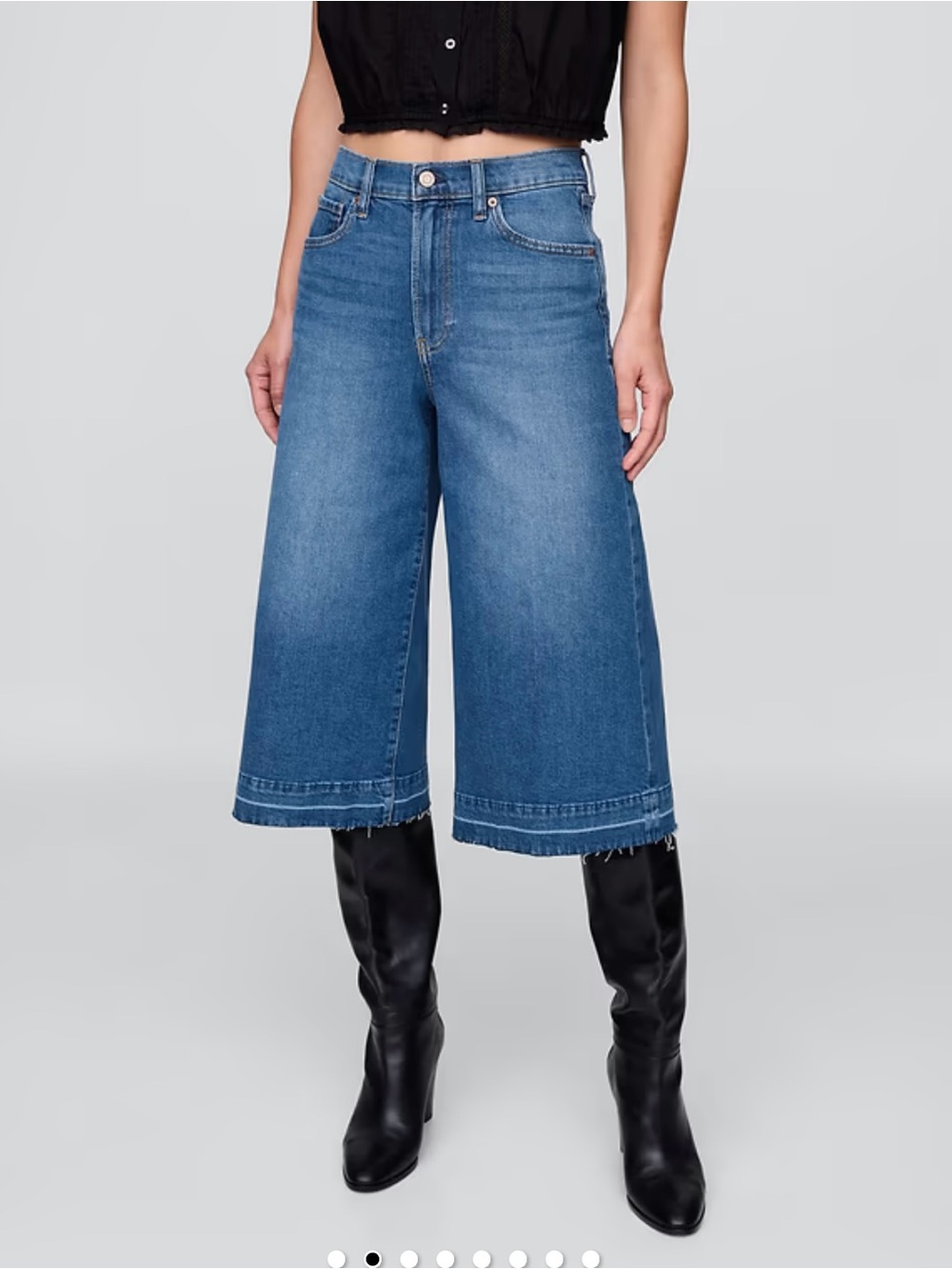 Gap Wide Leg Jeans 28 Women's Medium Indio Wash High Rise Denim Culottes NEW NWT